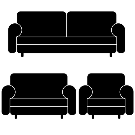 vector sofas and armchairのイラスト素材