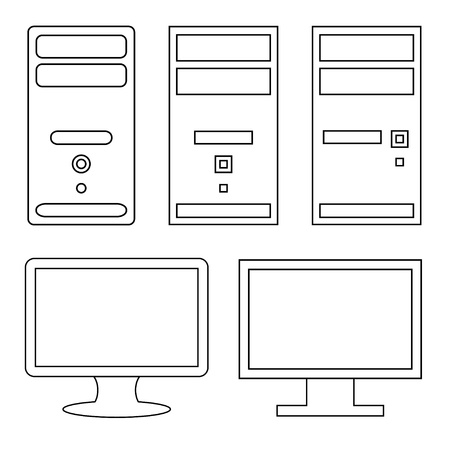 vector computers and monitorsのイラスト素材