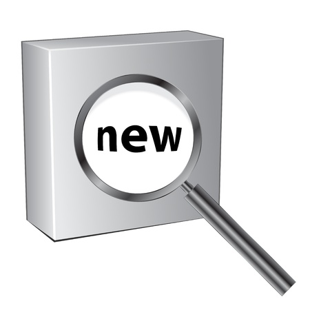 vector 3d box with magnifying glassのイラスト素材