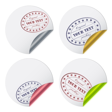 Stickers with a stampのイラスト素材