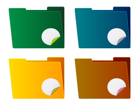 vector folders with stickersのイラスト素材