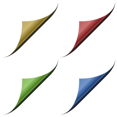 Vector page corners with metallic backのイラスト素材