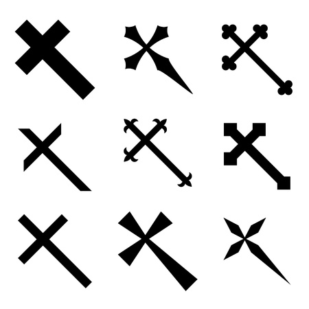 Vector christian crossesのイラスト素材