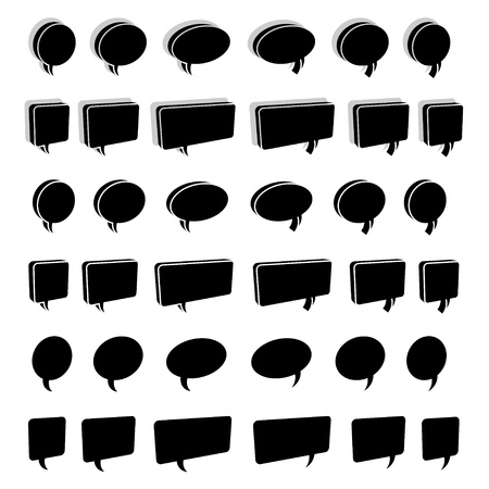 vector 3d speech bubblesのイラスト素材