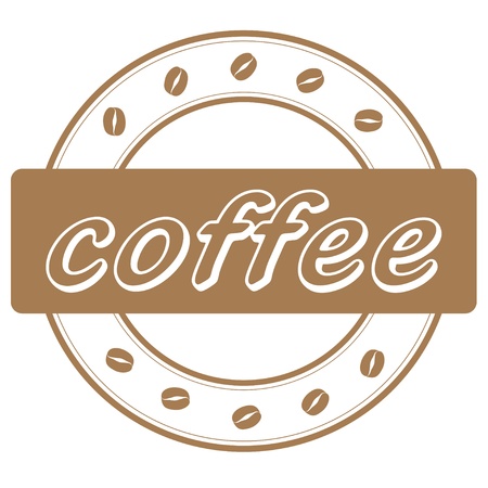 vector coffee beans stampのイラスト素材