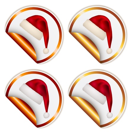 vector christmas festive stickersのイラスト素材