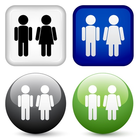 vector male female buttonsのイラスト素材