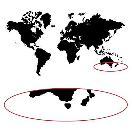 vector low detailed world map - world symbolのイラスト素材