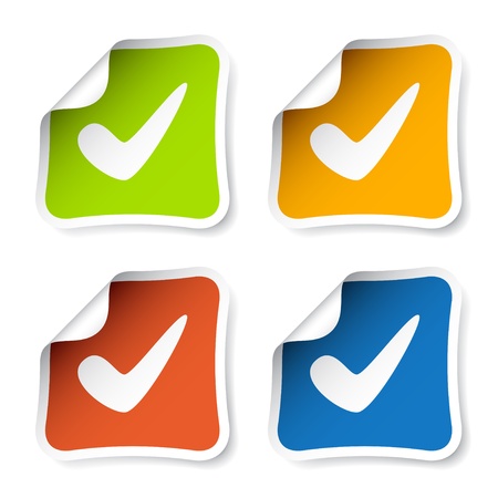 vector positive checkmark stickersのイラスト素材
