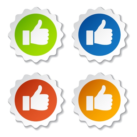 vector thumb up stickersのイラスト素材
