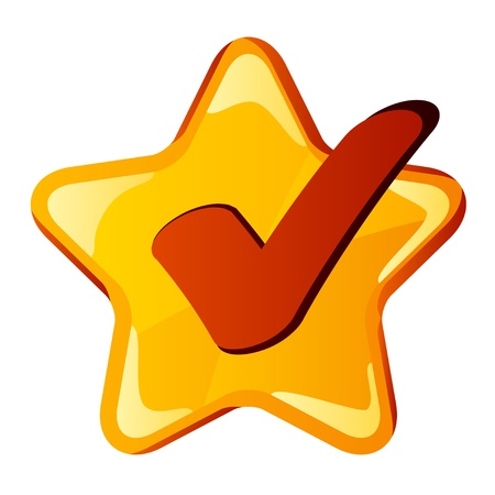 vector yellow checkmark starのイラスト素材