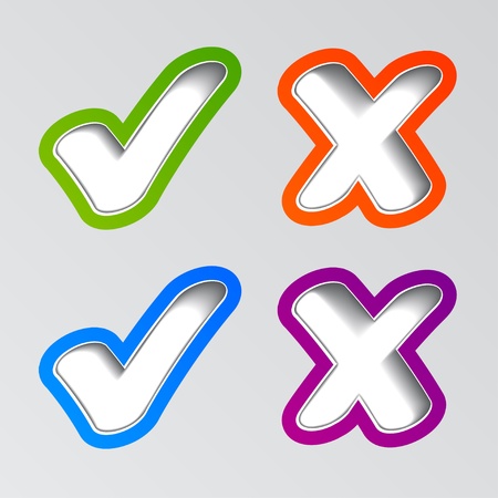 vector stylish checkmark stickersのイラスト素材