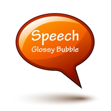 vector orange glossy speech bubbleのイラスト素材