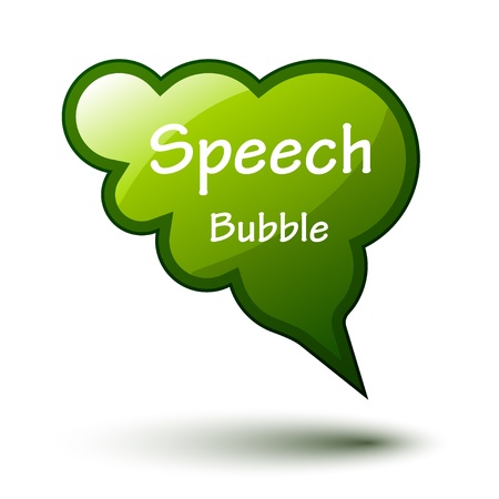 vector green glossy speech bubbleのイラスト素材