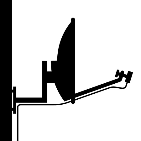 vector satellite antenna silhouetteのイラスト素材