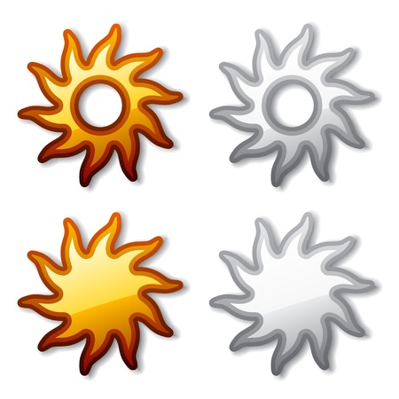 vector golden and shaded the sunのイラスト素材