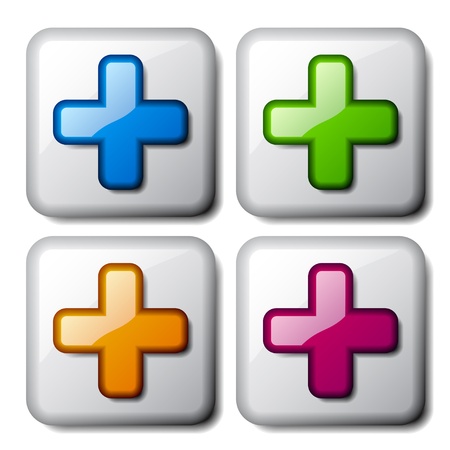 vector add plus glossy iconsのイラスト素材