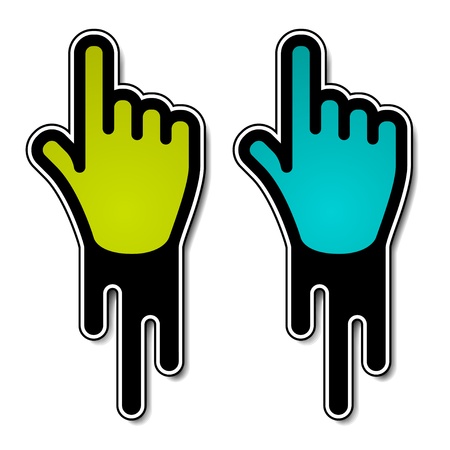vector flowing hand pointer labelsのイラスト素材