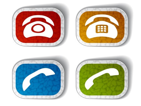 vector old phone textured stickersのイラスト素材