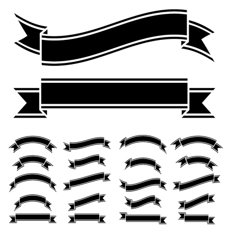vector black and white ribbon symbols vector black and white ribbon symbols