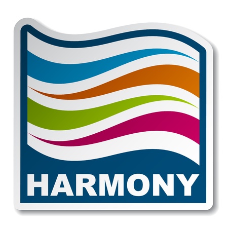Harmony abstract wave stickerのイラスト素材