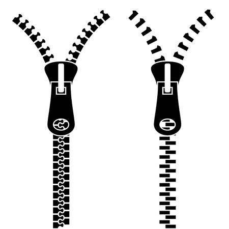 Zipper black symbolsのイラスト素材