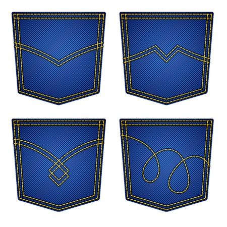 Jeans pockets isolatedのイラスト素材