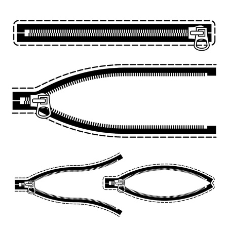  Zipper black symbolsのイラスト素材