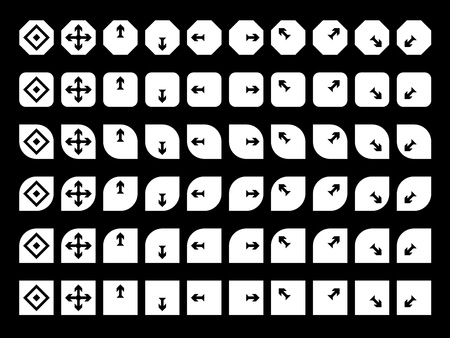 navigation buttons black iconsのイラスト素材