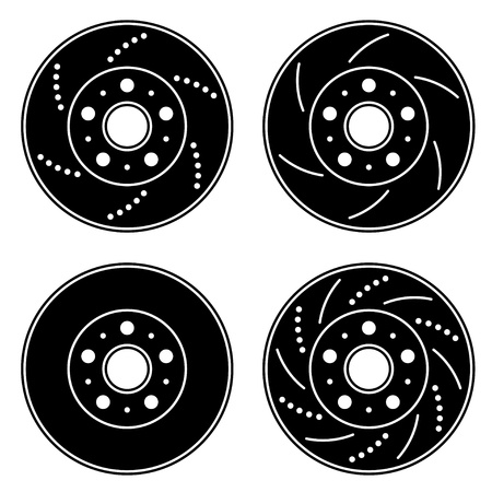 vector brake disc black symbolsのイラスト素材