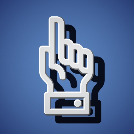 vector hand with warning forefinger symbolsのイラスト素材
