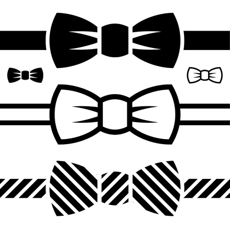 vector bow tie black symbolsのイラスト素材