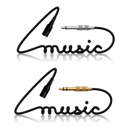  jack connectors music calligraphyのイラスト素材