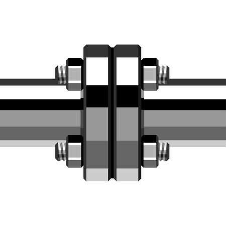 vector chrome pipe flangeのイラスト素材