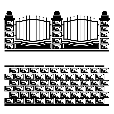 vector black ornate brick wallのイラスト素材
