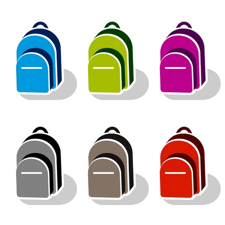 vector school bag iconsのイラスト素材