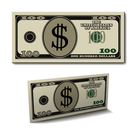 vector hundred dollar paper bill banknoteのイラスト素材