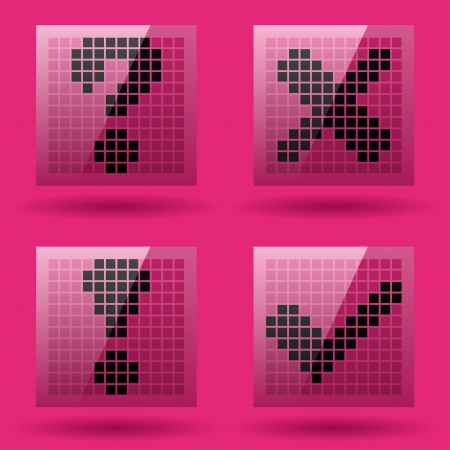 vector LCD display pixel symbolsのイラスト素材