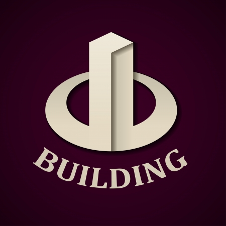 abstract paper building iconのイラスト素材