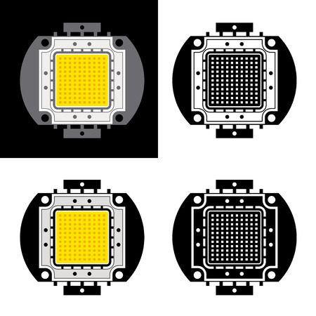 vector power LED energy saving chip symbolsのイラスト素材