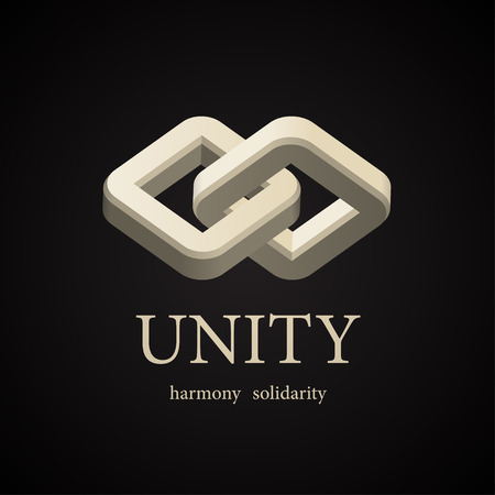 3D united squares symbol design templateのイラスト素材