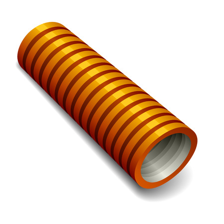 orange plumbing corrugated tubeのイラスト素材