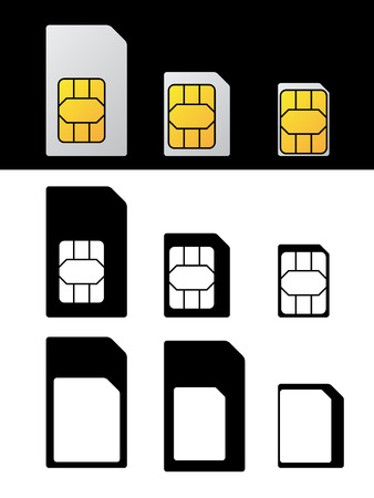 sim card standard micro nano adapterのイラスト素材
