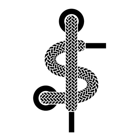 vector shoe lace american dollar symbolのイラスト素材