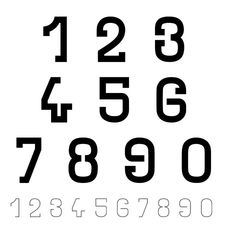 vector black simple font numbersのイラスト素材