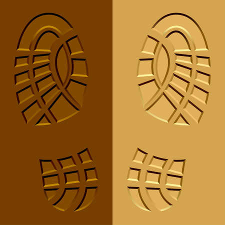 vector shoe imprints mud sandのイラスト素材
