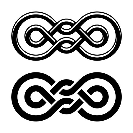 vector unity knot black white symbolのイラスト素材