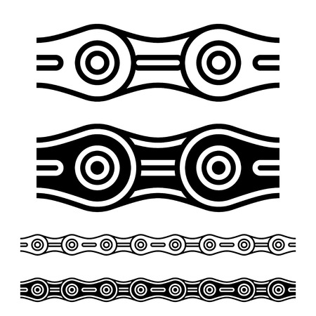 vector bicycle chain seamless silhouettesのイラスト素材