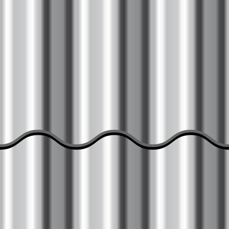 vector corrugated iron shiny metal seamless backgroundのイラスト素材
