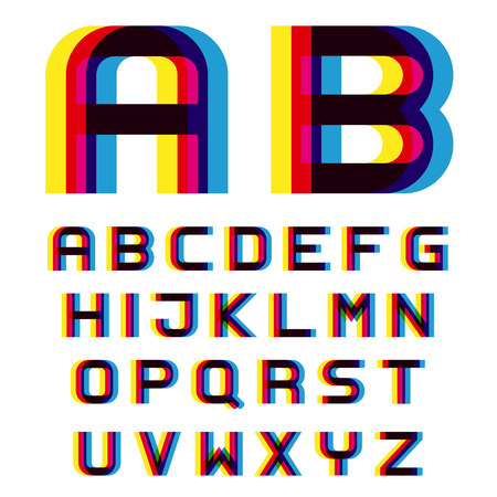 EPS10 vector distortion blur font alphabet lettersのイラスト素材